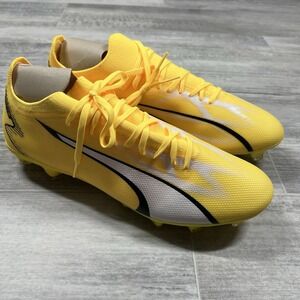 Puma Ultra Match FG/AG Soccer Cleats Men's Size 13 Yellow/White/Black 107347-04